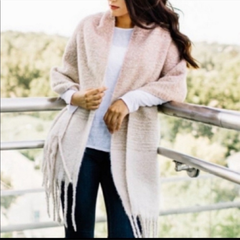 Mer Sea Ombre Cozy Wrap Oversize Scarf  OS